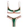 Colaxi Female Bikini Set Swimming Costume Swimwear for Club Surfing Summer Beach Ladies, Brown, L view 3