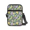 TODIYADDU Purple Green Flowers Messenger Bag for Women Mini Shoulder Bag with Adjustable Straps Lightweight Sling Purse Chest Bag for Daily Items Portable Crossbody Phone Bag Trendy Handbags-1 view 2