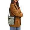 TODIYADDU Purple Green Flowers Messenger Bag for Women Mini Shoulder Bag with Adjustable Straps Lightweight Sling Purse Chest Bag for Daily Items Portable Crossbody Phone Bag Trendy Handbags-1 view 4