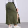 Allegra K Knit Long Pencil Skirts for Women's Bodycon Ribbed Sweater Maxi Skirt with Slit X-Small Army Green view 2