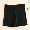 Kids Little Girls afety Shorts Solid Bottom Anti Glare Ribbed 3/4 Pants Cotton Breathable Athletic (Black, 4-5 Years) view 2