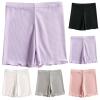 Kids Little Girls afety Shorts Solid Bottom Anti Glare Ribbed 3/4 Pants Cotton Breathable Athletic (Black, 4-5 Years) view 3