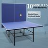 9 x 5 ft Indoor Ping Pong Table with Quick Clamp Ping Pong Net and Post Set - Table Tennis Table with Single Player Playback Mode view 4