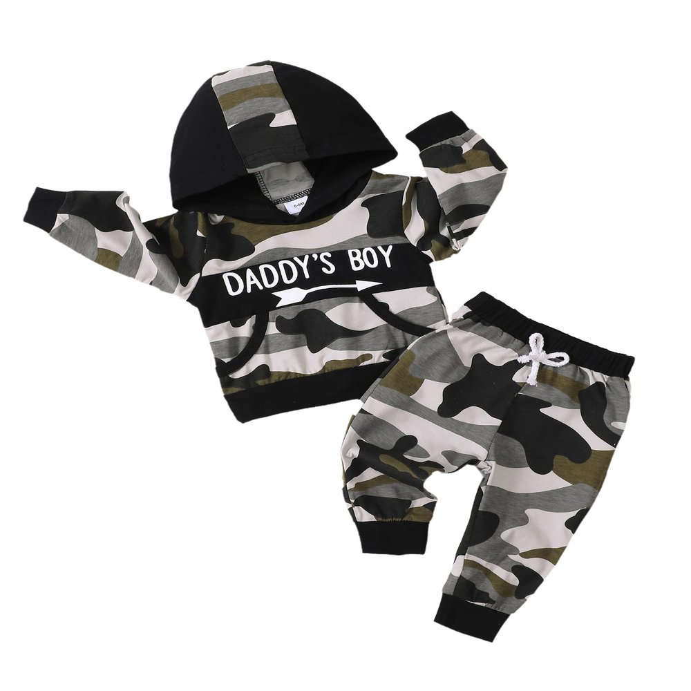 2T Boys Clothes 3T Toddler Boy Fall Clothes Long Sleeve Camo Hoodie Sweatshirt Pants Cute Winter Outfit Sweat Suit Set 2 3 Year Old Boy Clothes