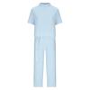 Women 2 Piece Cotton Linen Outfits Casual Short Sleeve Top Summer Plus Size Suits High Waist Wide Leg Pants Sets view 3