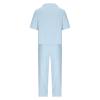 Women 2 Piece Cotton Linen Outfits Casual Short Sleeve Top Summer Plus Size Suits High Waist Wide Leg Pants Sets view 4
