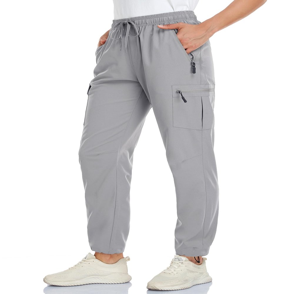 Womens Light Weight Pants Summer Safari Hiking Camping Sun Protection Moisture Wicking Water Resistant 5 Pockets Biking Pants