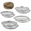 CAMPINGMOON Camping Plates 8 pack set Salad Side Dinner Plate Dishes Outdoor Tableware Stainless Steel with Canvas Case S397-2S view 1