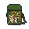 TODIYADDU Sunflower Corgi Shoulder Bag for Women Men Crossbody Sling Bag Fashion Messenger Bag Small Cell Phone Purse Holder Wallet Portable Handbags for Notebook Keys Cards Nice Chest Bag Gifts-1 view 2