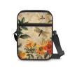 TODIYADDU Artistic Dragonfly Flower Messenger Bag for Women Men Mini Shoulder Bag with Front Pocket Fashion Sling Purse Chest Bag for Small Items Portable Handbags for Passport Cards Keys Gifts-1 view 2