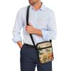 TODIYADDU Artistic Dragonfly Flower Messenger Bag for Women Men Mini Shoulder Bag with Front Pocket Fashion Sling Purse Chest Bag for Small Items Portable Handbags for Passport Cards Keys Gifts-1 view 3