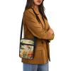 TODIYADDU Artistic Dragonfly Flower Messenger Bag for Women Men Mini Shoulder Bag with Front Pocket Fashion Sling Purse Chest Bag for Small Items Portable Handbags for Passport Cards Keys Gifts-1 view 4