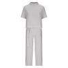 Women 2 Piece Cotton Linen Outfits Casual Short Sleeve Top Summer Plus Size Suits High Waist Wide Leg Pants Sets view 3