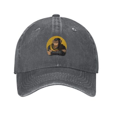 A Monkey Smiling with Golden Teeth Baseball Cap for Men Women Vintage Trucker Hat Golf Hats Dad Hat