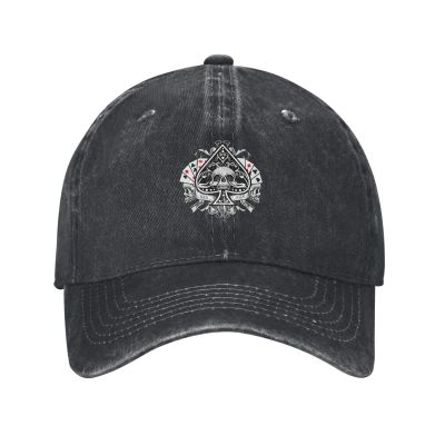 Skull with Playing Card Spades Baseball Cap for Men Women Vintage Trucker Hat Golf Hats Dad Hat Black