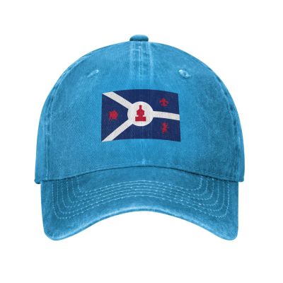Flag of Fort Wayne, Indiana Baseball Cap for Men Women Vintage Trucker Hat Golf Hats Dad Hat Blue