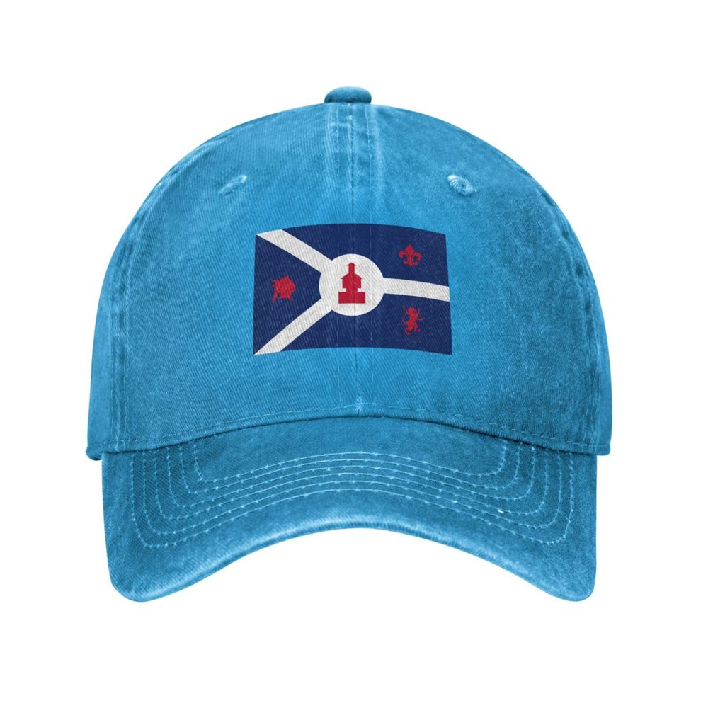 Flag of Fort Wayne, Indiana Baseball Cap for Men Women Vintage Trucker Hat Golf Hats Dad Hat Blue