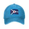 Flag of Fort Wayne, Indiana Baseball Cap for Men Women Vintage Trucker Hat Golf Hats Dad Hat Blue view 1