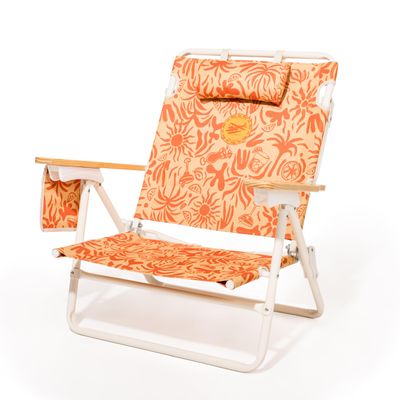 Business & Pleasure Co. Margaritaville Manana Backpack Beach Chair Lay Flat Reclining, Lightweight & Portable, Insulated Cooler Pocket, Hemisphere Dancer Tiki