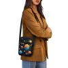 TODIYADDU Solar System Messenger Bag for Women Men Galaxy Planet Shoulder Bag with Front Pocket Fashion Sling Purse Chest Bag for Small Items Portable Handbags for Passport Cards Keys Gifts-1 view 4