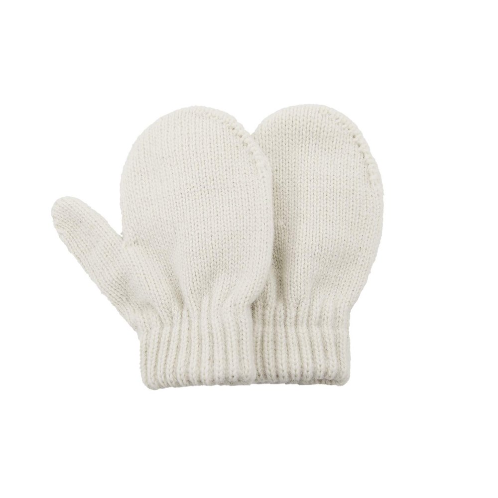 Kids Winter Toddler Mittens White Soft Knitted Gloves Warm Thick Cold Protection Mitten for Boys Girls White