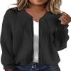 kipfall Women's Full Zip Sweatshirt Jacket Stand Collar Hoodless Outerwear Casual Coat with Pockets view 1