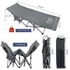 Adults, Foldable Outdoor with Portable Bag, Bed Lightweight Sleeping Cots for Camping, Easy to Set, Black view 2
