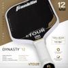 Franklin Sports Pro Pickleball Paddles - FS Tour Featherweight Series Lightweight Paddles - USA Pickleball Approved - Raw Carbon Fiber Surface - Dynasty - 12mm Polymer Core - White view 2
