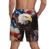 Sipumia Mens US-Flag Eagle Printed Swim Trunks with Compression Liner Quick Dry 2 in 1 Board Shorts with Pockets Colour-16 XXXL view 4