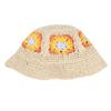 AISI Women Girls Colorful Straw Woven Beach Hat Handmade Crochet Foldable Summer Sun Hat, 6913+beige view 3