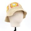 AISI Women Girls Colorful Straw Woven Beach Hat Handmade Crochet Foldable Summer Sun Hat, 6913+beige view 4