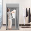 JAYGOVAN Clothing Store Fitting Room 393978 inch Clothing Store Fitting Room with Shading Curtain, Portable Temporary Mobile 95% Privacy Protection Dressing Room with Castors & Hanger (Grey) view 3