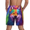 Sipumia Mens Wolf Printed Swimming Trunks with Compression Liner 2 in 1 Quick-Dry Beach Swim Shorts with Pockets Colour-04 XXL view 4