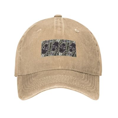 African Mask Seamless Pattern Baseball Cap for Men Women Vintage Trucker Hat Golf Hats Dad Hat Natural