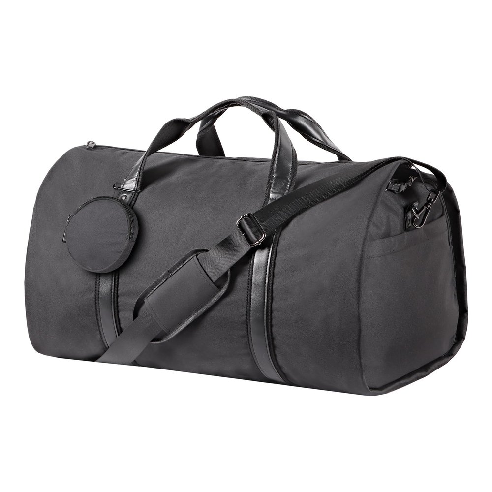 Zilink Convertible Garment Bag with Shoulder Strap Carry on Suit Travel Duffel Bag - 2 in 1 Hanging Suitcase Suit Business Travel Bag for Men Women, Black