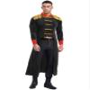 Lejafay Men's Velvet Tailcoat Circus Ringmaster Showman Costumes Renaissance Gothic Jacket Coat Black XX-Large view 2