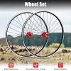 29 Inch Mountain Bike Wheelset,Red Hub Wheels,Aluminum Alloy Rim Disc Brake MTB Wheelset,7-11 Speed Cassette Quick Release Front Rear Wheels (Red Hub, 29 Inch) view 2