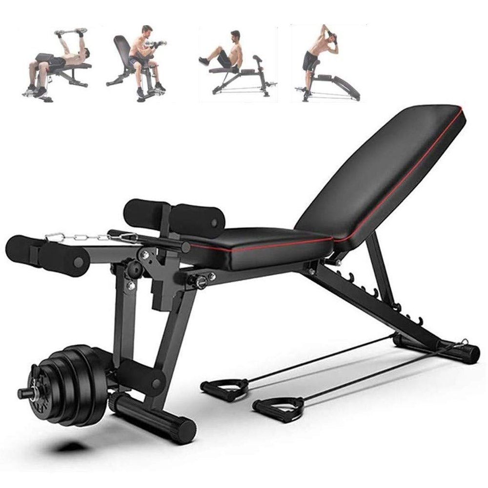 Strength Training Benches Adjustable,weight Bench Foldable With Leg Extensions,Folding Flat/Incline/Decline FID Bench,weight Bench For Full Body Strength Training Home Gym