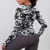 LOMON Workout Shirts Women Long Sleeve Yoga Tops Sports Running Shirts Half Zip Pullover Athletic Top Slim Fit Cropped(Black White,Medium) view 2