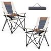 HAPPYGRILL Folding Camping Chair Set of 2, Portable Lawn Chair with Cup Holder & Carrying Bag, 330 LBS Folding Chair for Outside Fishing Travel Swimming Picnic view 1