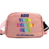SMALL COLOR Custom Belt Bag Fanny Pack Bag Unisex Personalized Gifts Nylon Waist Bag with Name Text Logo Photo for Workout Running Traveling Hiking (Pink) view 1