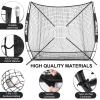 AOLIGEIJS 7'x7' Baseball Softball Practice Pitching Batting Net with Large Ball Collection System, Base Pitching Kit - Batter Dummy, Bonus Strike Zone (Black Baseball Net ONLY) view 2
