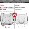 AOLIGEIJS 7'x7' Baseball Softball Practice Pitching Batting Net with Large Ball Collection System, Base Pitching Kit - Batter Dummy, Bonus Strike Zone (Black Baseball Net ONLY) view 3