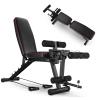 Exercise Bench for Home Foldable Adjustable Weight Bench with 4 Back Positions, Two Exercise Band, Full Body Weightlifting and Strength Training for Home Gym view 1