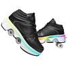 LrpoIv Roller Skate Shoes for Men and Women, Double-Row Deform Quad Roller Skates Invisible Pulley Shoes Skating Shoes Outdoor Sneakers for Youth Boys and Girls, Men and Women view 1