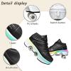 LrpoIv Roller Skate Shoes for Men and Women, Double-Row Deform Quad Roller Skates Invisible Pulley Shoes Skating Shoes Outdoor Sneakers for Youth Boys and Girls, Men and Women view 3