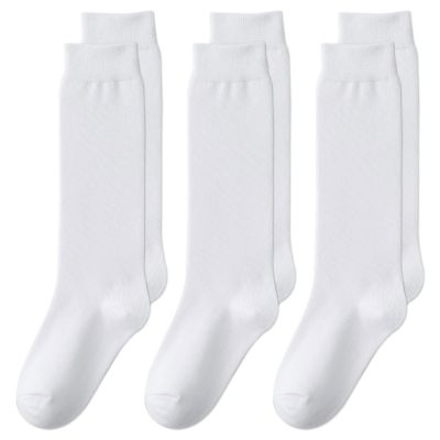 EPEIUS Kids Knee High Cotton School Uniform Socks - Tube Socks for Girls & Boys, Ages 11-15, White, 3 Pack XL