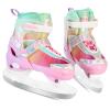 HALOSK Girls Ice Skates for Kids Boys, Adjustable Kids Skates for Outdoor Indoor Rink, Rainbow Soft and Comfortable Lining Ice Skating Shoes Ages 5-8 Youth (Rainbow Pink, Small - Litter Kids) view 1