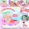 HALOSK Girls Ice Skates for Kids Boys, Adjustable Kids Skates for Outdoor Indoor Rink, Rainbow Soft and Comfortable Lining Ice Skating Shoes Ages 5-8 Youth (Rainbow Pink, Small - Litter Kids) view 2