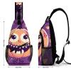 KLWQR Halloween Monster Sling Bag Crossbody Chest Bag Casual Shoulder Backpack Sport Travel Hiking Daypack for Women Men, 38x20cm, Style view 2